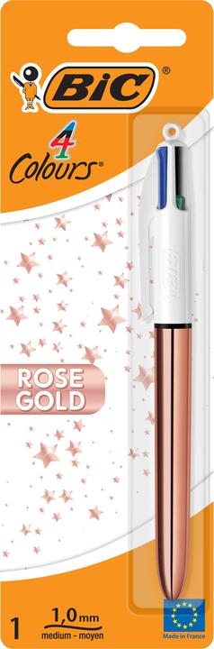 Actual product image Bic Ballpoint pen 4 Colours 0.32 mm, rose gold (Pink gold, 1 x)