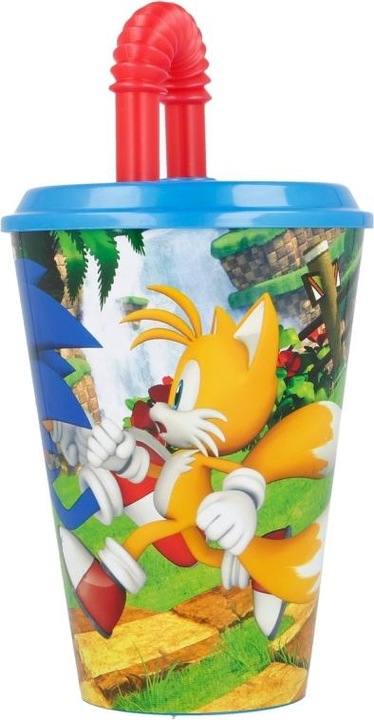 Produktbild Stor Sonic-Becher mit Deckel und Strohhalm, 430 ml