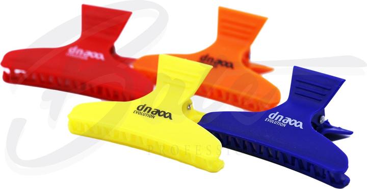 Actual product image DNA Footwear Haarklammern Blau/Rot/Orange/Gelb L 82mm Art:13007 (12 pcs.)
