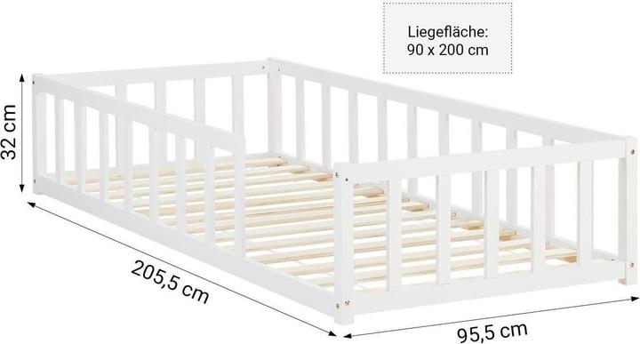 Produktbild Homestyle4u Bodenbett (90 x 200 cm)