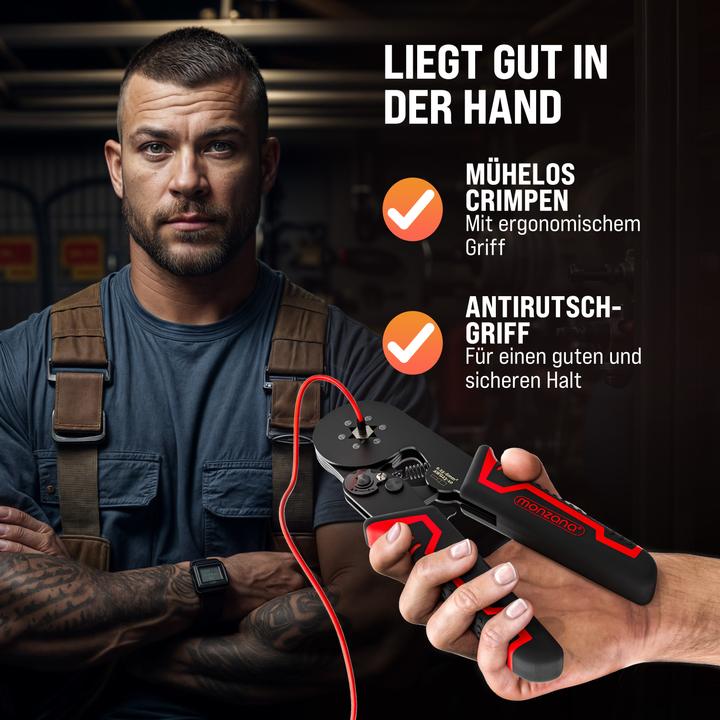 Produktbild Monzana Crimpzange mit Abisolierzange (72 mm)