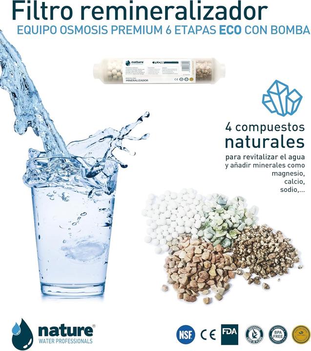 Image du produit Nature Équipement d'osmose inverse 6 niveaux, NSF certifié, membrane 50 GPD, économie d'eau