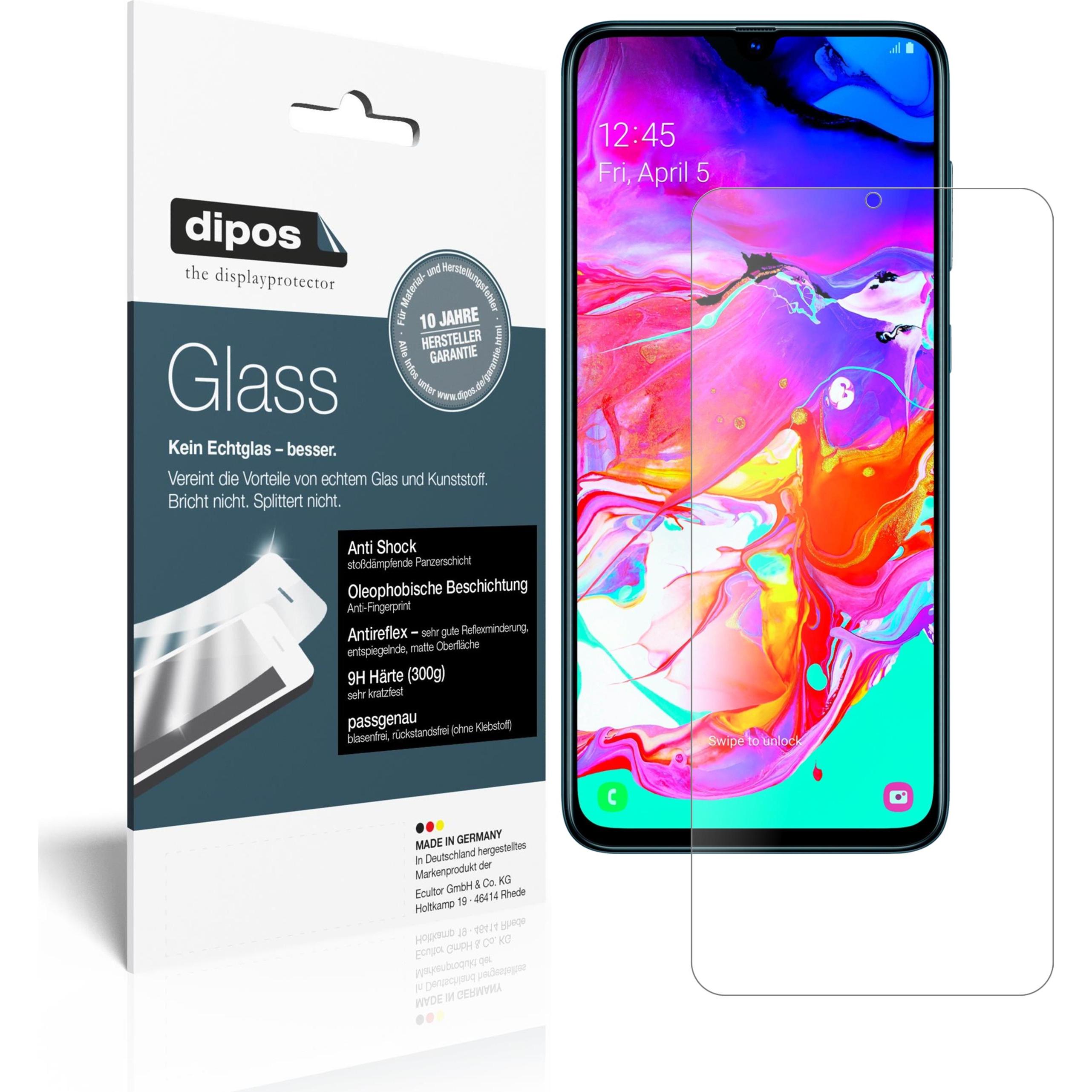 Dipos Displayschutz Anti-Shock (2 Stück, Samsung Galaxy A70S), Smartphone Schutzfolie, Transparent