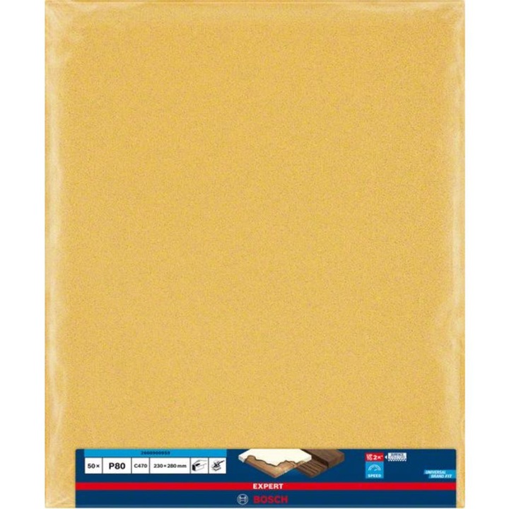 Actual product image Bosch Professional Zubehör EXPERT C470 Sandpaper for hand sanding, 230 x 280 mm, G 80 (80)