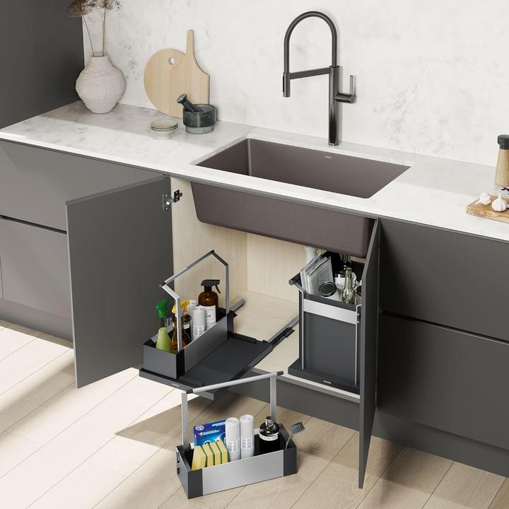 Produktbild Blanco Storage Caddy 40 | Kunststoff, Aluminium schwarzgrau | Komfortabler Zugriff dank des Griffs u