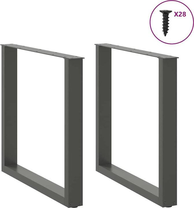 Immagine prodotto vidaXL Gambe per tavolino a U 2 pz. Gamba del tavolo in acciaio antracite 80x(72-73) cm