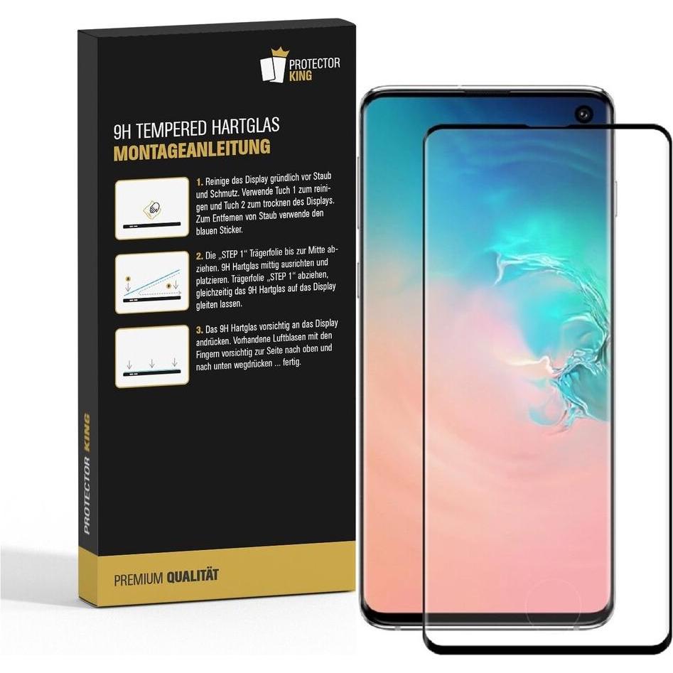 Thumbnail - Protectorking 4x echtes Tempered 9H Panzerhartglas 3D KLAR (4 Stück, Samsung Galaxy S10), Smartphone Schutzfolie