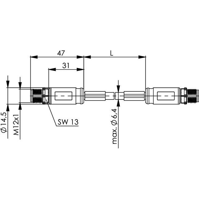 Thumbnail - Telegärtner STX M12x1-M12x1 VL X-kod. Cat.6A (PiMF, CAT6a, 2 m), Netzwerkkabel