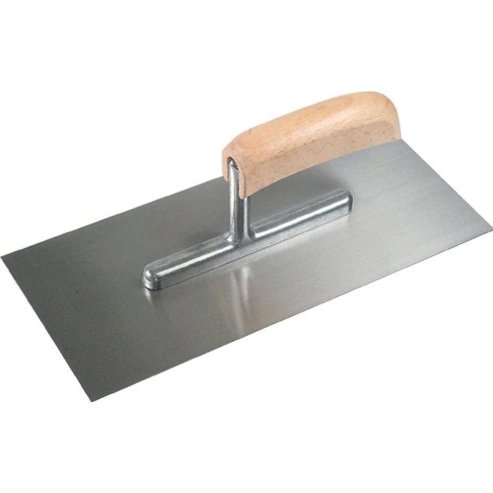 Schwan, Kelle + Spachtel, Glättekelle Länge 280 mm Breite 130 mm Buchenholzheft Stahl, gehärtet Stärke 0,7 mm (13 cm)