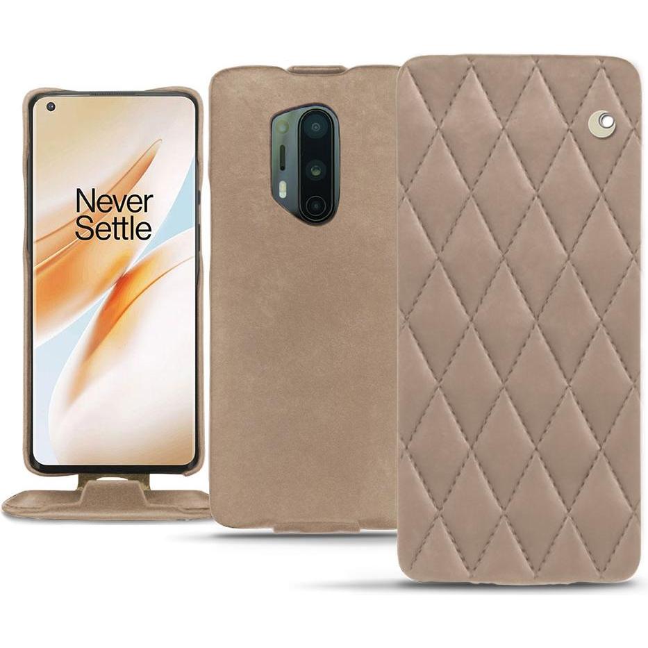 Noreve Lederschutzhülle vertikal (OnePlus 8 Pro), Smartphone Hülle, Beige