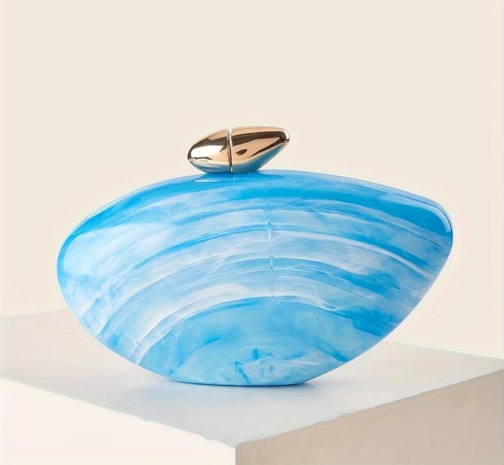 Actual product image Only-Bags.Store Elegant marble bag with magnetic fastening and detachable chain - vintage-inspired evening bag