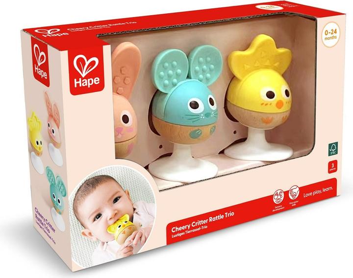 Image du produit Hape Cheery Critter Rattle Trio