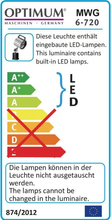 Energy Label Optimum LED Machine and Workshop Light MWG 6-720 (1020 lm)