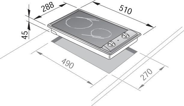 Actual product image De'Longhi DeLonghi AVI 23-2 Hob Stainless steel Built-in 29 cm Ceramic 2 Cooker(s) (28.80 cm, Glass ceramic hob)