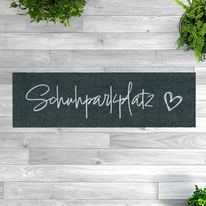 Produktbild Mocavi Schuhparkplatz mit Herz anthrazit waschbar (30 x 100 cm)