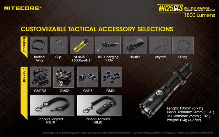 Produktbild Nitecore MH25GTS (15 cm, 1800 lm)