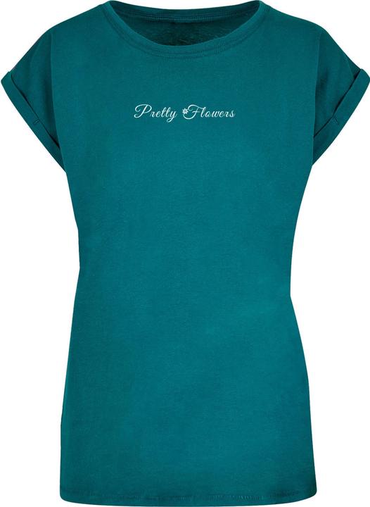 Produktbild Merchcode Ladies Pretty Flowers - Extended Shoulder Tee - 116879 (M)