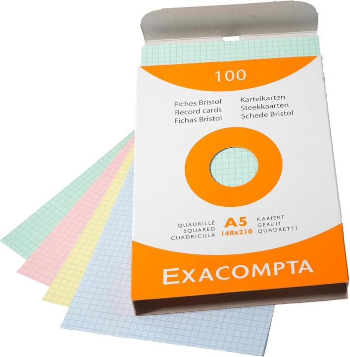Immagine prodotto Exacompta Karteikarten (A5, 1000 x, 205 g/m²)