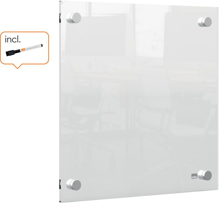 Actual product image Nobo Acrylic Note Board For Wall Mounting 30 cm x 30 cm, Transparent (30 x 30 cm)