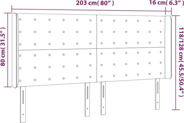 Actual product image vidaXL LED Kopfteil (203 x 16 x 128 cm)