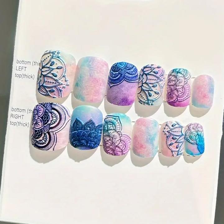 Actual product image Cbx Artificial nails 96 pieces with 3D embossing (Artificial nails)