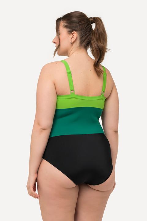 Produktbild Ulla Popken Badeanzug, Colorblocking, Softcups, Aussparungen, recycelt (50)