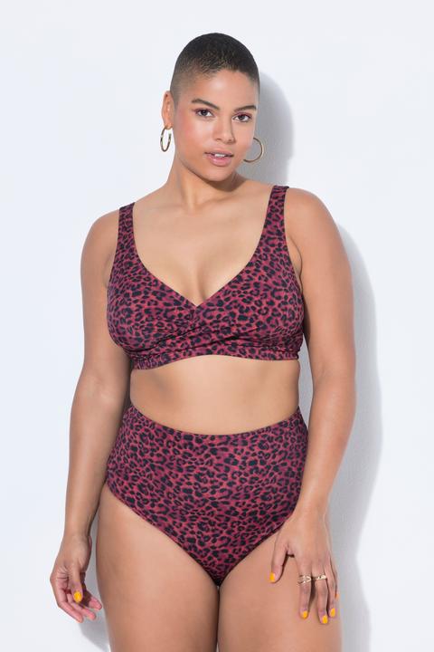 Image du produit Studio Untold Haut de bikini drapé, bonnets souples, imprimé léopard coloré (48)