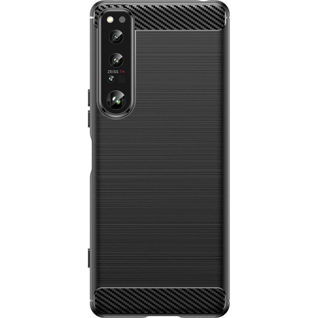 Thumbnail - König Design Hülle Handy Schutz für Sony OnePlus Realme Xiaomi Case Cover Bumper Carbon Optik (Sony Xperia 1 IV), Smartp...