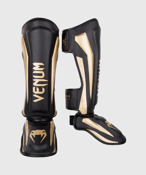 Actual product image Venum Elite Standup Shinguards - White/Gold-XL (XL)