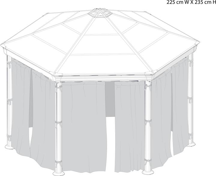 Produktbild Palram Vorhänge Set à 6 Stk. Roma (226 cm, 226 cm)