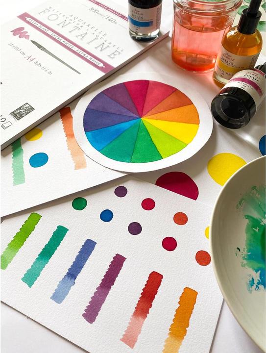 Actual product image Jacques Herbin Watercolour ink (Gold, Green, Orange, Pink, Rose, Silver, Violet, White, 50 pcs.)