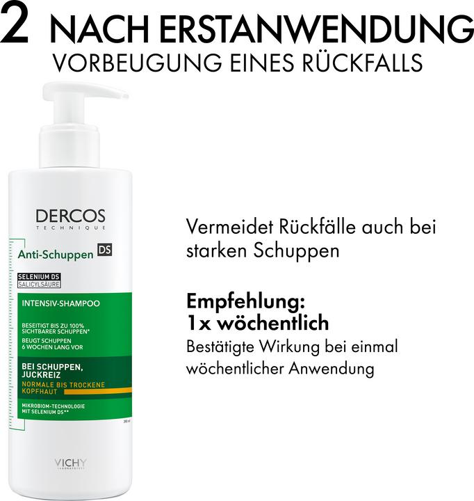 Produktbild Vichy Dercos Anti-Schuppen Shampoo trockene Kopfhaut (390 ml, Flüssiges Shampoo)