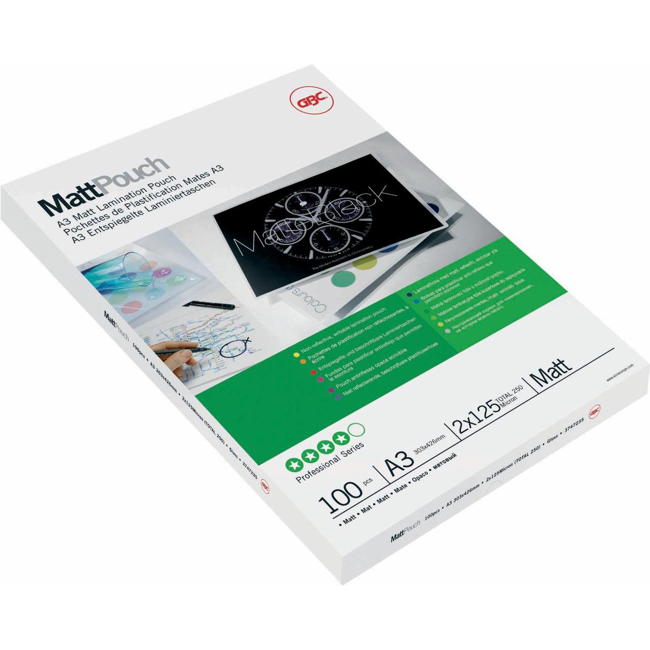 GBC, Laminierfolie, Laminierfolientasche (A3, 100 Stück, 250 µm)