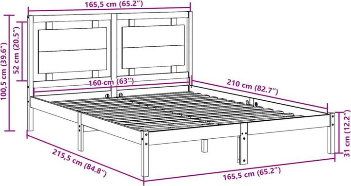Produktbild vidaXL Bettrahmen (200 x 200 cm)
