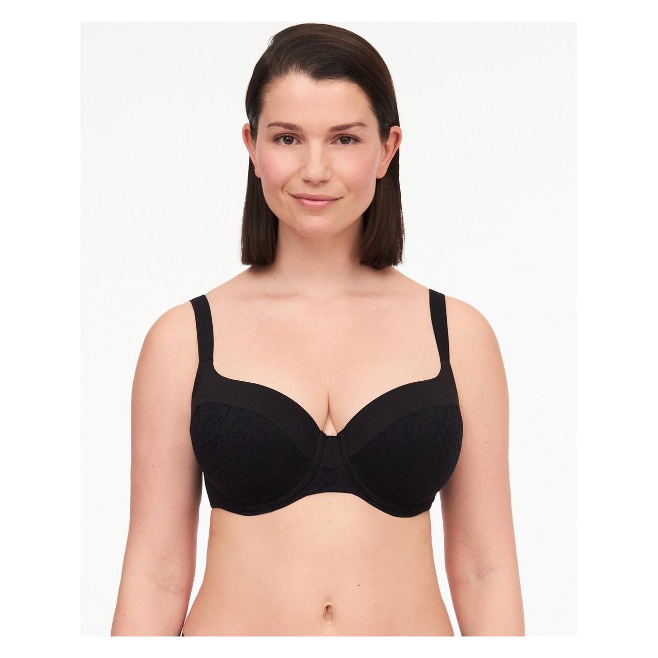 Chantelle, Bh's, T-shirt Beugel Bh - Voorgevormd - Norah - T-shirt Bh Met Brede Bh Band - 85C - Zwart, Zwart, (85 C)