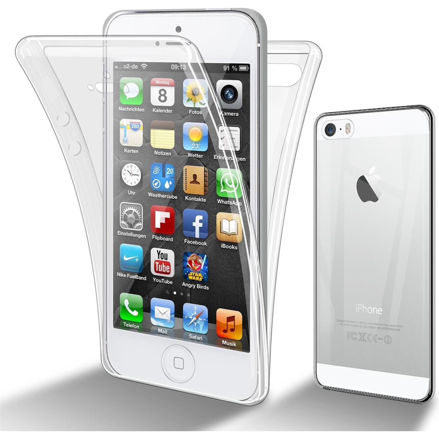 Cadorabo TPU 360 Grad Case Cover (Apple iPhone 5), Smartphone Hülle, Transparent
