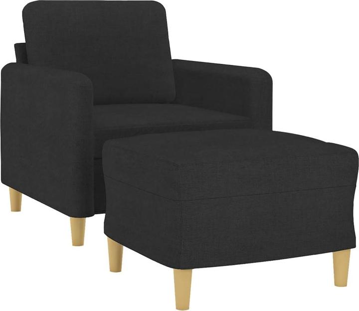 Immagine prodotto VidaXL Poltrona con sgabello Poltrona relax Poltrona TV Poltrona imbottita in tessuto nero