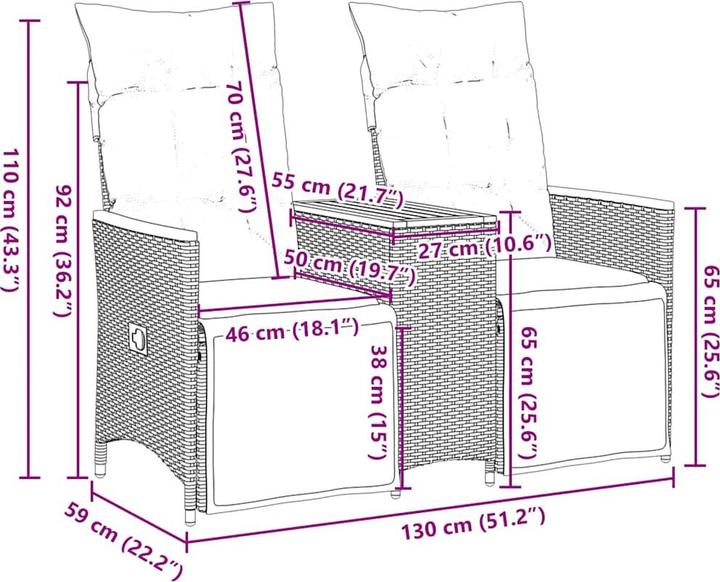 Produktbild vidaXL Liege Gartensofa