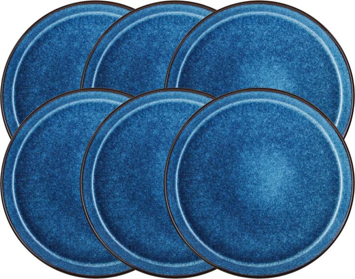Bitz Speiseteller matt black / shiny dark blue 27 cm Set6 (1x, 27 cm)