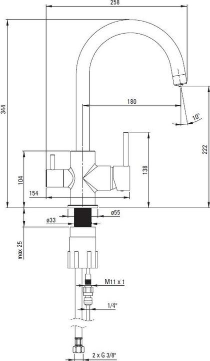 Actual product image Deante Bateria kuchenna stojąca czarna matowa (BCH N64M)