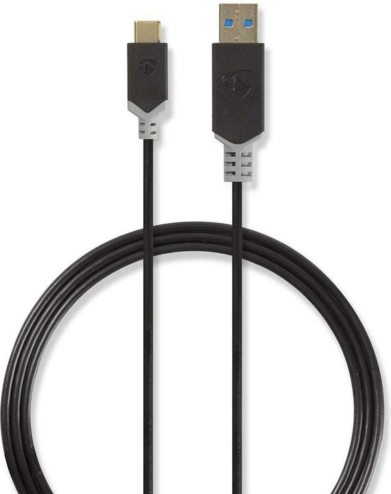 Image du produit Nedis Câble USB USB 3.2 Gen 1 USB-A mâle USB-CT mâle 5 Gbps plaqué or 1.00 m rond PVC Anthrazi (1 m, USB 3.2 Gen 1, 60 W)