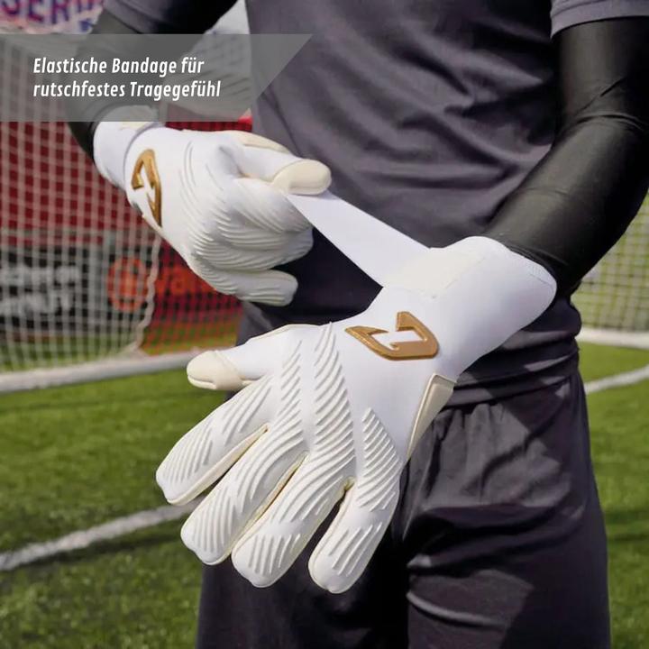 Produktbild Catch & Keep Fussballhandschuhe Invictus White Gold Gr. 11 Torwart Goalie Handschuhe (11)