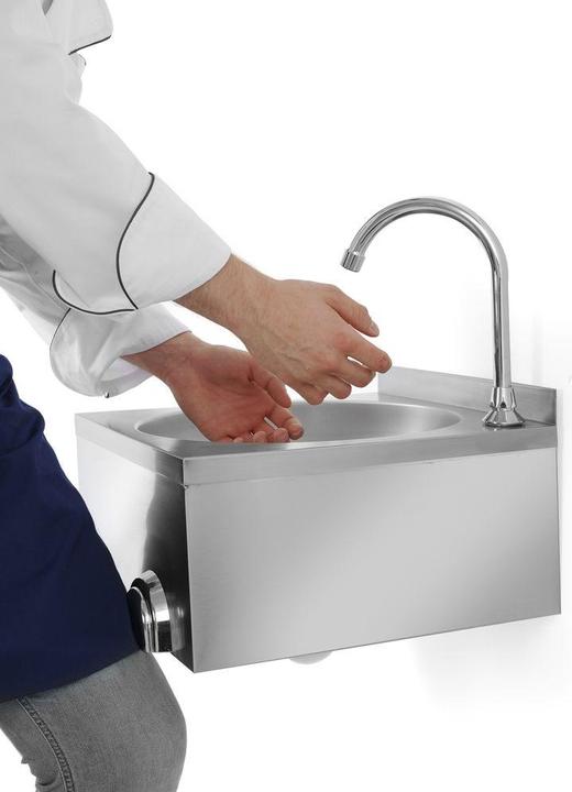 Produktbild Hendi Waschbecken mit Kniebedienung Edelstahl 400x400x45 (400 mm, 400 mm)