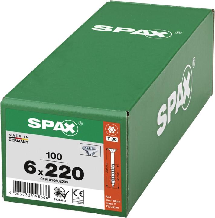 Actual product image Spax Senkmultikopf T-Star Plus T30 Teilgewinde Wirox (100 Screws per piece, 6 x 220 mm)