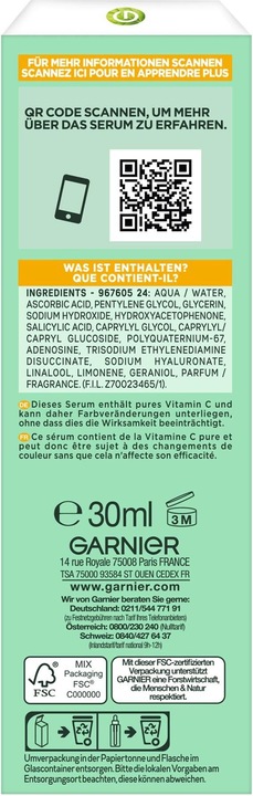 Actual product image Garnier Bright Complete (30 ml)