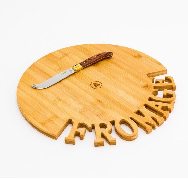 Laguiole Planche à découper en bambou & couteau à fromage