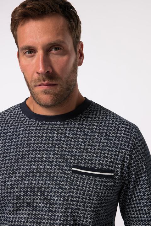 Immagine prodotto JP1880 JP 1880 Schlafanzug, Bauchfit, Homewear, gemustertes Langarmshirt (7XL)