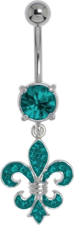 Image du produit Bijouteria Piercing nombril (Laiton rhodié, Cristallin, Acier chirurgical 316L)