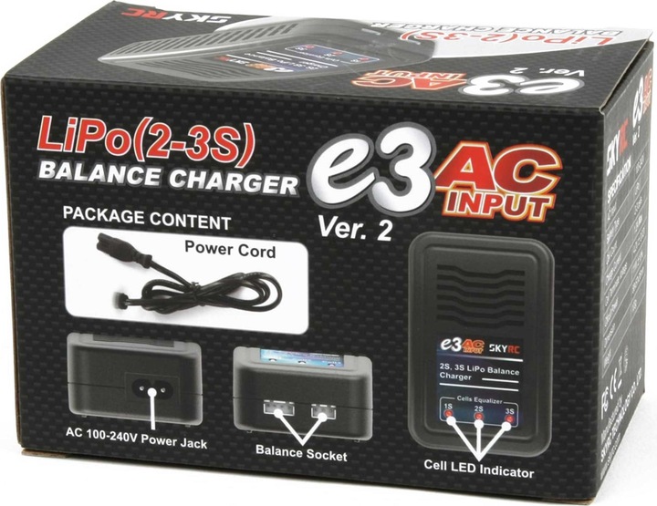 Actual product image SkyRC charger e3 lipo 2-3s 1,2a