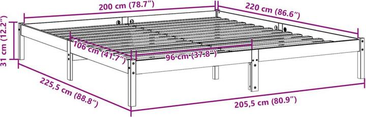 Image du produit vidaXL Bettgestell (200 x 220 cm)